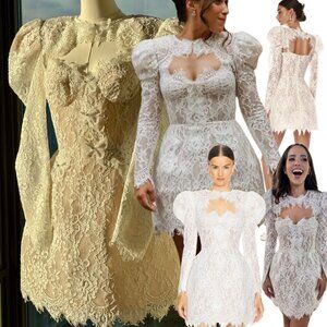 BRONX & BANCO Colette Blanc Lace Bolero, White, Sz L / US 8